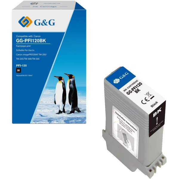 G&G GG-PFI120BK (черный пигментный; 130стр; imagePROGRAF TM-200, 205, 300, 305, 250)