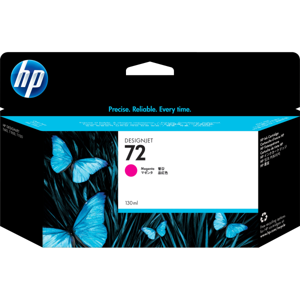 Чернильный картридж HP 72 (пурпурный; 130стр; 130мл; DJ T1100, T610)