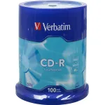 Диск CD-R Verbatim (0.68359375Гб, 52x, cake box, 100)