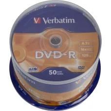Диск DVD-R Verbatim (4.7Гб, 16x, cake box, 50)