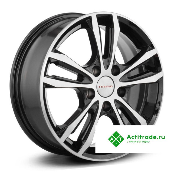 КиК Samara- Оригинал R16/6J PCD 4x100 ET 37 ЦО 60,1 черный глянцевый с полированной лицевой поверхностью