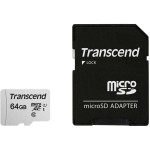 Карта памяти microSDXC 64Гб Transcend (Class 10, 100Мб/с, UHS-I U1, адаптер на SD)