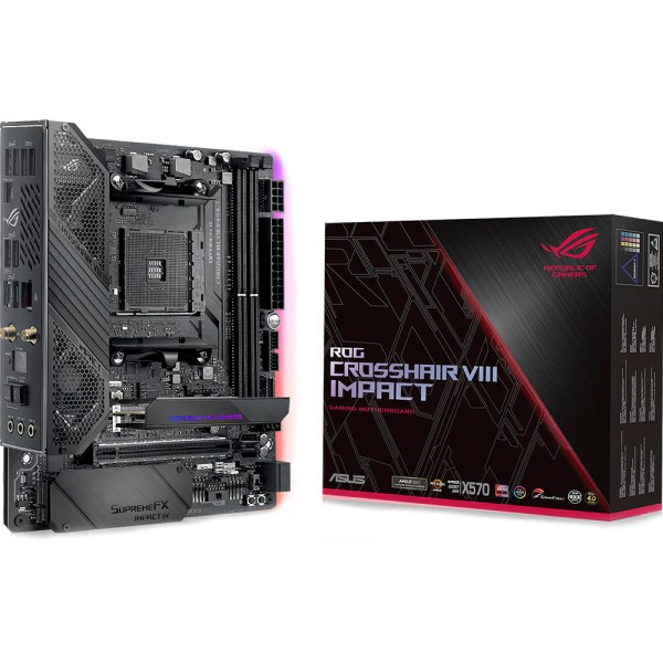 Материнская плата ASUS ROG CROSSHAIR VIII IMPACT (AM4, AMD X570, 2xDDR4 Double-capacity DIMM, RAID SATA: 0,1,10)