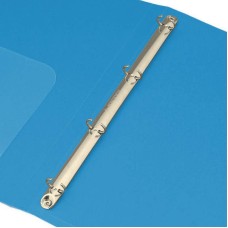 Папка на кольцах Бюрократ -0840/4RBLU (количество колец 4, форма колец О-образные, A4, пластик, толщина пластика 0,8мм, ширина корешка 40мм, карман внутренний и торцевой с бумажной вставкой, синий) [0840/4RBLU]