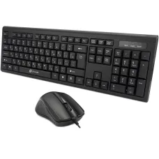 Клавиатура и мышь Oklick 600M Black USB (классическая мембранная, 104кл, светодиодная, кнопок 2, 1200dpi) [MK-5330]
