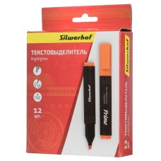 Текстовыделитель Silwerhof 108031-06 (скошенный пишущий наконечник, толщина линии 1-4мм, оранжевый) [108031-06]