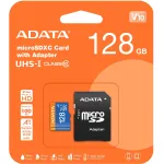 Карта памяти microSDXC 128Гб ADATA (Class 10, 100Мб/с, UHS-I U1, адаптер на SD)