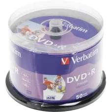 Диск DVD+R Verbatim (4.7Гб, 16x, cake box, 50, Printable)