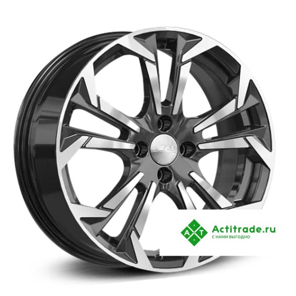 Скад Дунай R17/7J PCD 4x100 ET 37 ЦО 67,1 черный с полированной лицевой поверхностью