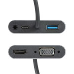 Адаптер-переходник VCOM (USB 3.1 Type-C (m), HDMI (f); mini jack 3.5 mm (f); VGA (f); USB 3.0)