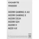 Материнская плата Gigabyte A620M H (AM5, AMD A620, 2xDDR5 DIMM, microATX, RAID SATA: 0,1,10)