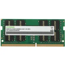 Память SO-DIMM DDR4 32Гб 3200МГц Digma (25600Мб/с, CL22, 260-pin) [DGMAS43200032D]