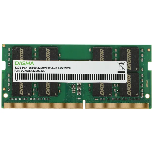 Память SO-DIMM DDR4 32Гб 3200МГц Digma (25600Мб/с, CL22, 260-pin)