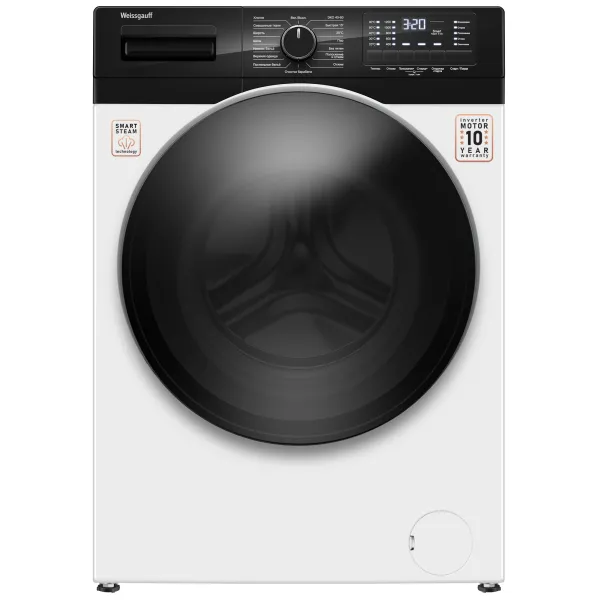 Стиральная машина Weissgauff WM 61210 DC Inverter Steam(60x84x59см, фронтальная, макс:10,5кг, 1200об/мин, защита от протечек, белый)