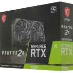 Видеокарта GeForce RTX 3060 1320МГц 12Гб MSI VENTUS OC (PCI-E, GDDR6, 192бит, 1xHDMI, 3xDP)