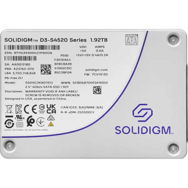 Жесткий диск SSD 1,92Тб Intel (2.5