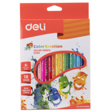 Карандаши Deli Color Emotion EC00210 (липа, трехгранный, 18 цветов, коробка европодвес) [EC00210]