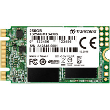 Жесткий диск SSD 256Гб Transcend MTS430 (2242, 530/400 Мб/с, 70000 IOPS, SATA 3Гбит/с, для ноутбука и настольного компьютера) [TS256GMTS430S]