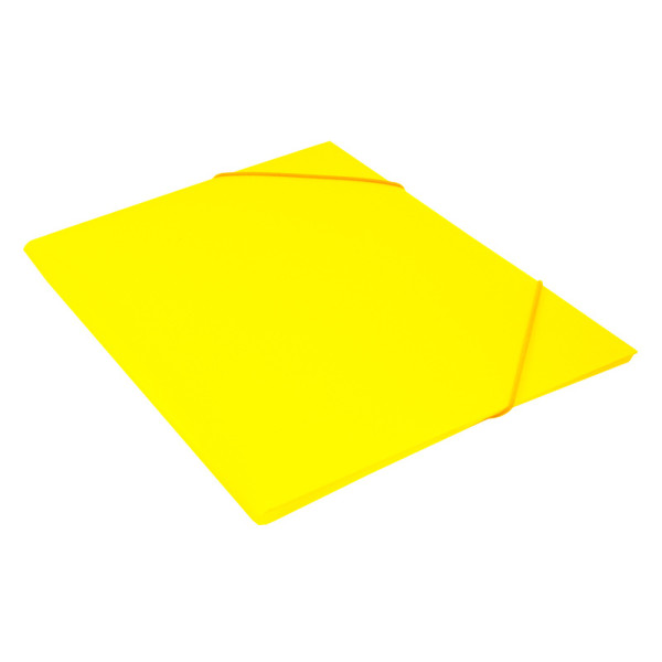 Папка на резинке Бюрократ Double Neon DNE510YEL (A4, пластик, толщина пластика 0,5мм, ширина корешка 30мм, желтый)
