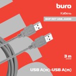 Кабель USB2.0 Buro (USB A(m), USB A(m), 3м)