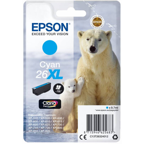 Картридж Epson C13T26324012 (голубой; 8,7стр; XP-600, 700, 800)