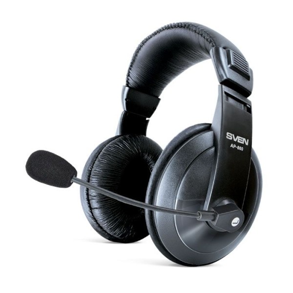 Гарнитура Sven AP-860 (оголовье, с проводом, 1.8м, полноразмерные, 2 x mini jack 3.5 mm, 260г)