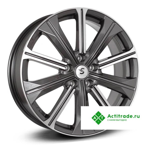 Premium Series КР013 Tiguan R19/7J PCD 5x112 ET 43 ЦО 57,1 темно - серый глянцевый с полированной лицевой поверхностью