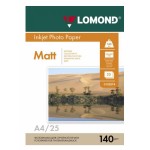 Фотобумага Lomond 0102073 (A4, 140г/м2, для струйной печати, односторонняя, матовая, 25л)