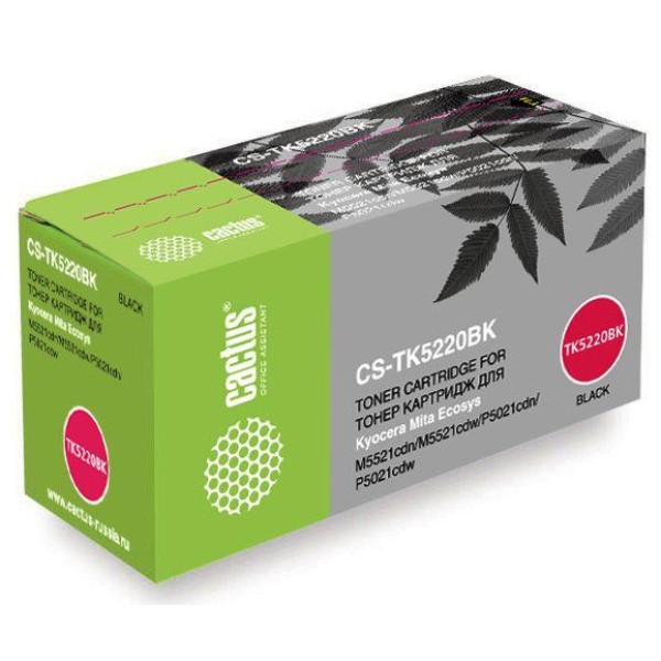 Тонер-картридж Cactus Kyocera TK5220BK (черный; 1200стр; Ecosys M5521cdn, M5521cdw, P5021cdn, P5021cdw)