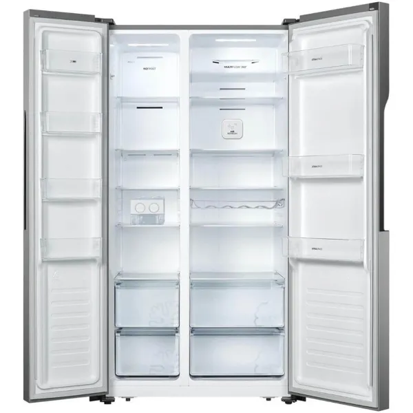 Холодильник Gorenje NRS918EMX (No Frost, A++, 2-камерный, Side by Side, объем 564:347/217л, инверторный компрессор, серый)