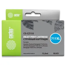 Чернильный картридж Cactus HP 711 CS-CZ133 (черный пигментный; 73стр; 73мл; DJ T120, T520, 530) [CS-CZ133]
