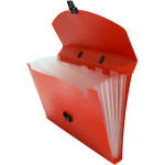 Портфель Бюрократ BPP6RED (6 отделений, A4, пластик, 0,7мм, красный)