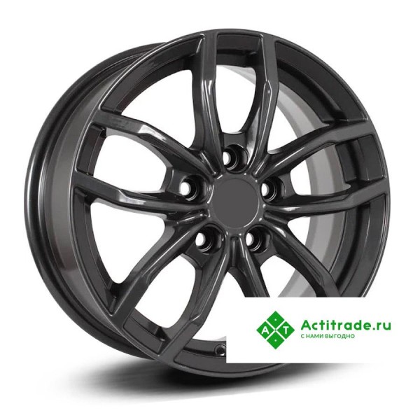 КиК Фрост R15/6.5J PCD 5x110 ET 35 ЦО 65,1 темно - серый глянцевый