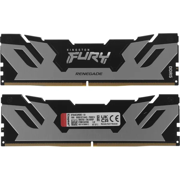 Память DIMM DDR5 2x32Гб 6400МГц Kingston (51200Мб/с, CL32, 288-pin, 1.4 В)