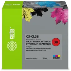 Чернильный картридж Cactus CS-CL38 (многоцветный; 9стр; Pixma iP1800, iP1900, iP2500, iP2600, MP140, MP190, MP210, MP220, MP470, MX300, MX310)