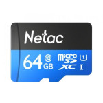 Карта памяти microSDXC 64Гб Netac (Class 10, 80Мб/с, UHS-I U1, адаптер на SD)