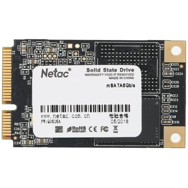 Жесткий диск SSD 128Гб Netac N5M (mSATA, 510/440 Мб/с, SATA 3Гбит/с, для ноутбука и настольного компьютера)