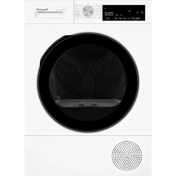 Сушильная машина Weissgauff WD 63121 DS Heat Pump (Heat Pump (тепловой насос), A++, макс.загрузка 15 кг, 15 программ, уровень шума 65 дБ)