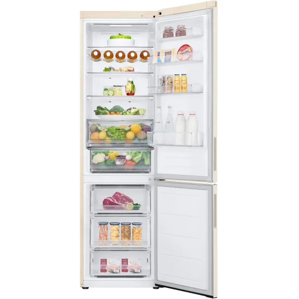 Холодильник LG GC-B509AEMW (No Frost, A++, 2-камерный, объем 422:292/130л, инверторный компрессор, бежевый)