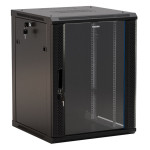 Шкаф коммутационный настенный Hyperline TWB-1545-GP-RAL9004 (15U, 600x775x450мм, IP20, 60кг)