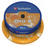 Диск DVD-R Verbatim (4.7Гб, 16x, cake box, 25)