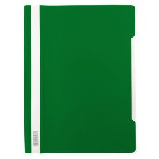 Папка-скоросшиватель Бюрократ Люкс -PSL20GRN (A4, прозрачный верхний лист, пластик, зеленый)