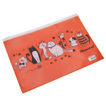 Папка на молнии ZIP Silwerhof Cats 255189 (A4, пластик, молния белый)