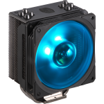 Кулер для процессора Cooler Master Hyper 212 RGB Black Edition (Socket: 1150, 1151, 1155, 1156, 1356, 2011, 2011-3, 2066, AM3, AM3+, AM4, FM1, FM2, FM2+, алюминий+медь, 30дБ, 120x120x25мм, 4-pin PWM)