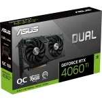 Видеокарта GeForce RTX 4060 Ti 2595МГц 16Гб ASUS DUAL OC (PCI-E 4.0, GDDR6, 128бит, 1xHDMI, 3xDP)