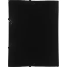 Папка на резинке Бюрократ ДеЛюкс DL510BLCK (A4, пластик, толщина пластика 0,7мм, ширина корешка 30мм, черный) [DL510BLCK]