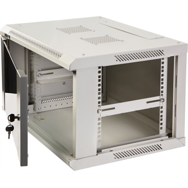 Шкаф коммутационный настенный Lanmaster TWT-CBWPG-12U-6x4-GY (12U, 600x635x450мм, IP20, 60кг)