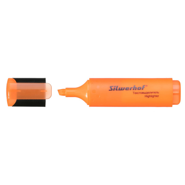 Текстовыделитель Silwerhof 108036-06 (скошенный пишущий наконечник, толщина линии 1-5мм, оранжевый)