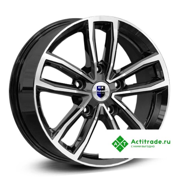 КиК Каланг R17/6.5J PCD 5x114,3 ET 40 ЦО 66,1 черный с полированной лицевой поверхностью