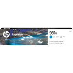 Картридж HP 981A (голубой; 6000стр; HP PageWide Enterprise Color 556dn, HP PageWide Enterprise Color 556xh, HP PageWide Enterprise Color Flow MFP 586z, HP PageWide Enterprise Color MFP 586dn, HP PageWide Enterprise Color MFP 586f)